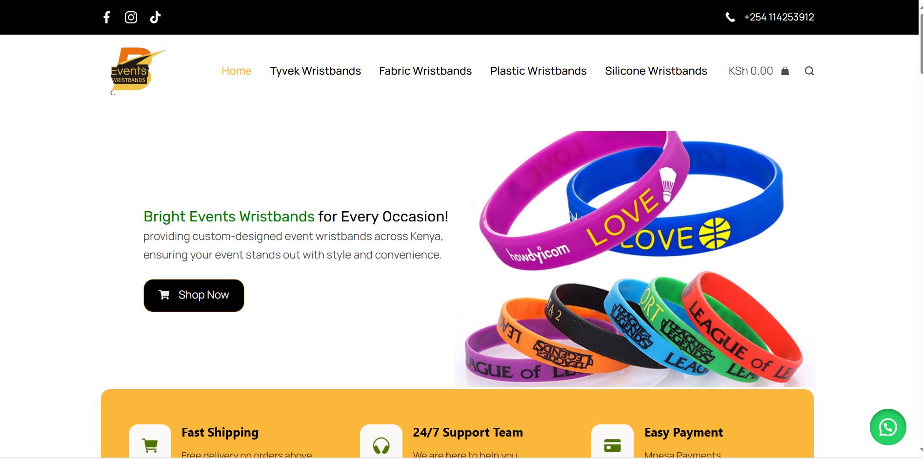 Event wristbands seller